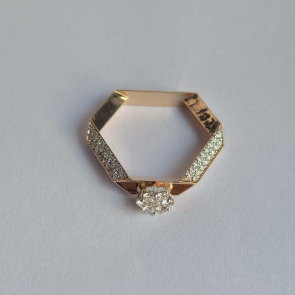 Jeny Jewels Fashionable hip hop Unique Triangle shaped Diamond ring - Image 3