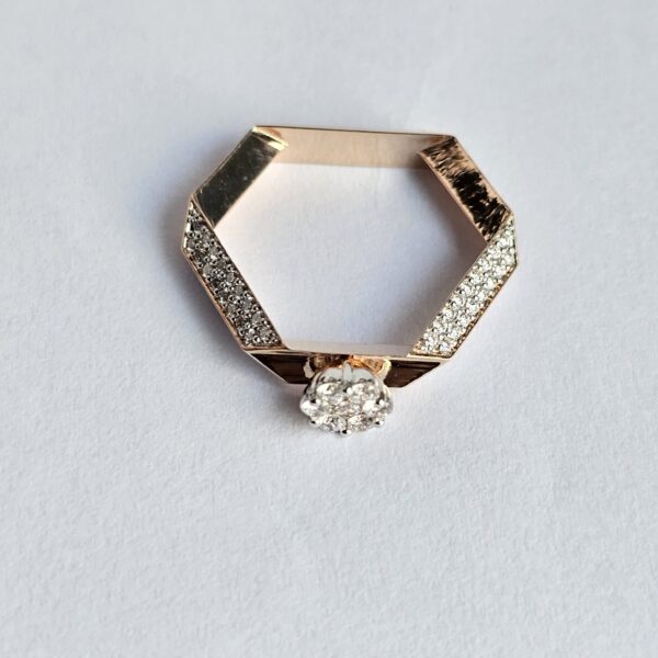 Jeny Jewels Fashionable hip hop Unique Triangle shaped Diamond ring - Image 4